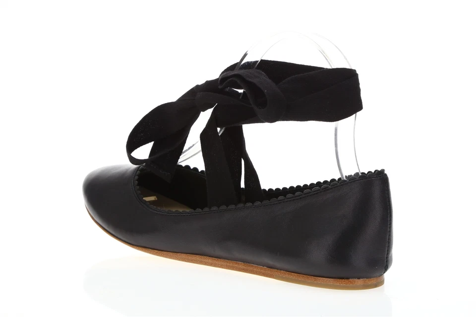 Womens VIA SPIGA 160344 Black Leather Ballet Flats sz. 7 M - Image 3 of 4