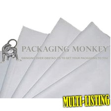 WHITE ACID FREE TISSUE PAPER - ALL SIZES / PACK QTY'S