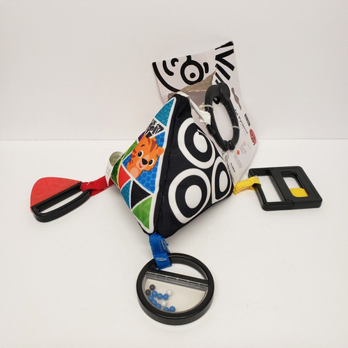 Baby Einstein Playful Pyramid Rattle Teether Clip High Contrast Toy