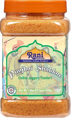 Rani Punjabi Shakkar (Gur Jaggery Powder) 17.5oz (1.1lbs) 500g PET Jar