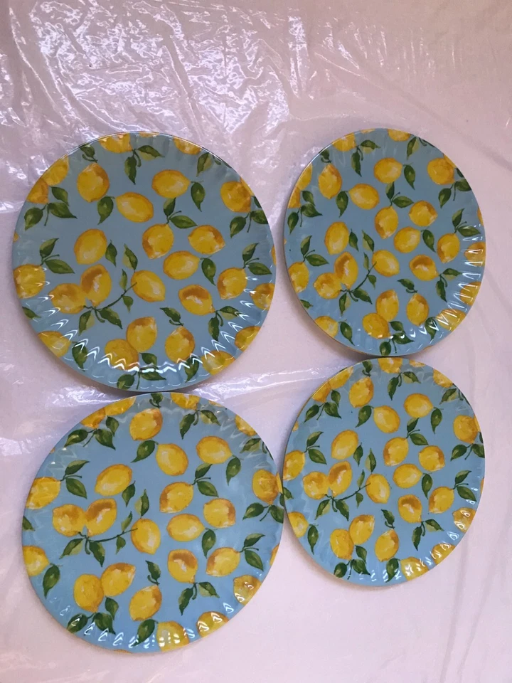 "Platos de melamina Fresh Lemons de MAX STUDIO - Juego de 8 - Plato de ensalada - 8""" Foto 2 de 3