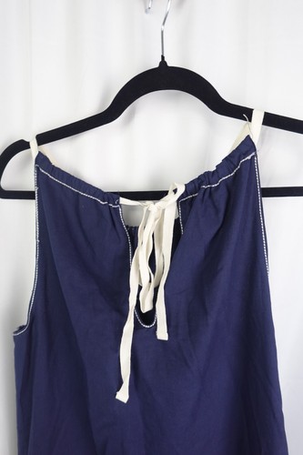Sophie Max Navy Embroidered Boho Sundress M Off Shoulder Beachy Summer Dress - 第 4/7 張圖片