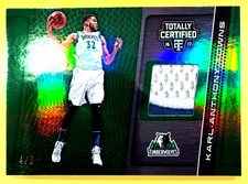2016-17 Totally Certified GREEN MIRROR 4/5 Karl Anthony Towns WOLVES PATCH KAT