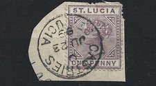 St. Lucia 1899 (1) one penny on paper