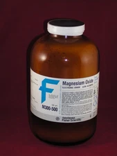 Magnesium Oxide MgO CAS N 1309-48-4 1oz 500g Fisher Scientific Electronic Grade