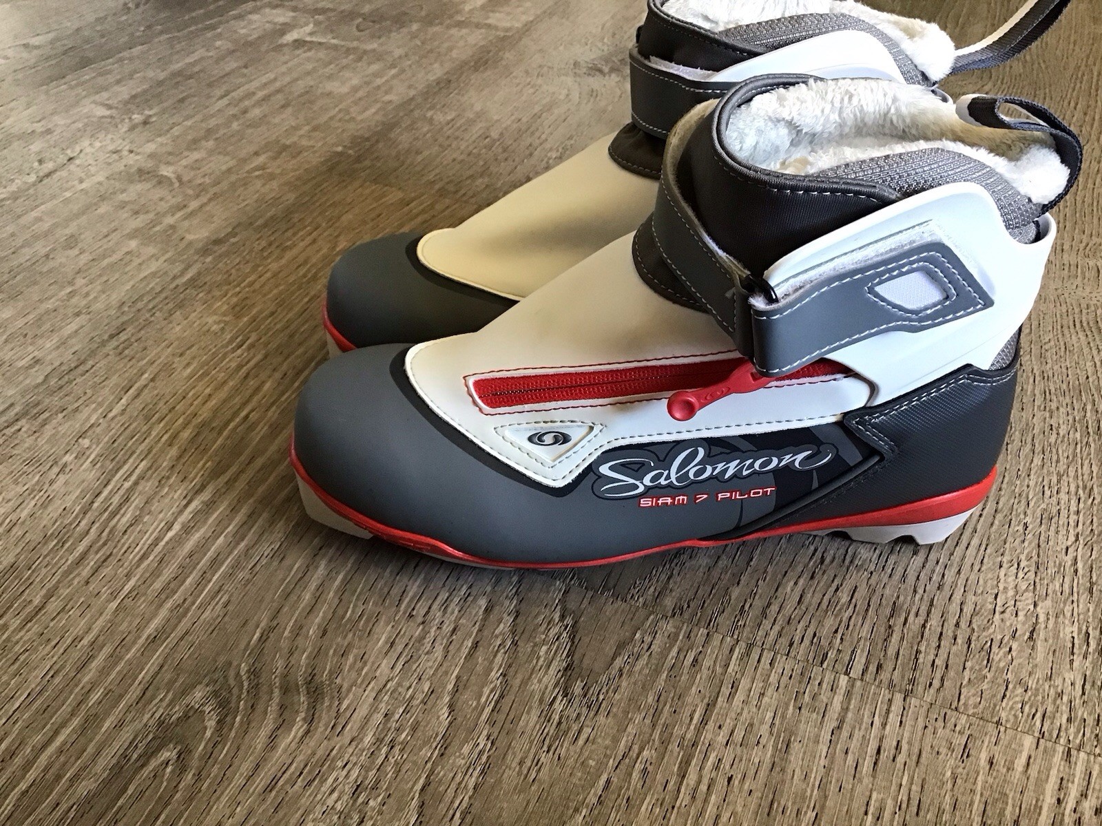 Scarpone da sci nordico Salomon donna Siam 7 Pilot taglia 6 5 EUR 38 grigio bianco scarpe