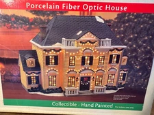 O'well Novelty Co., Ltd. Porcelain Fiber Optic House Hand Painted in box