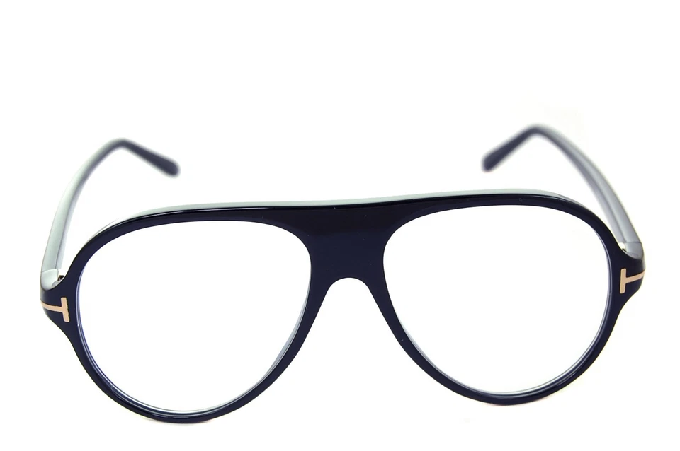 TOM FORD Blue Block Eyeglasses FT5012 001 Mens Large XL Pilot Frames BLACK GOLD - Image 3 of 4