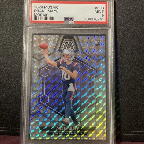 2024 Panini Mosaic - Rookies Drake Maye #303 Mosaic Prizm (RC) PSA 9