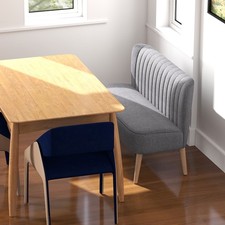 Modern Double Seat Sofa Compact Loveseat sofa Padded Velvet Wood Legs