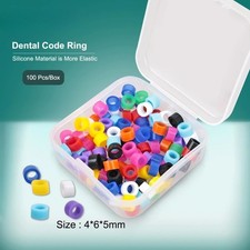 100 Pcs Dental Silicone Code Rings Instrument Autoclavable 135 C Assorted Color