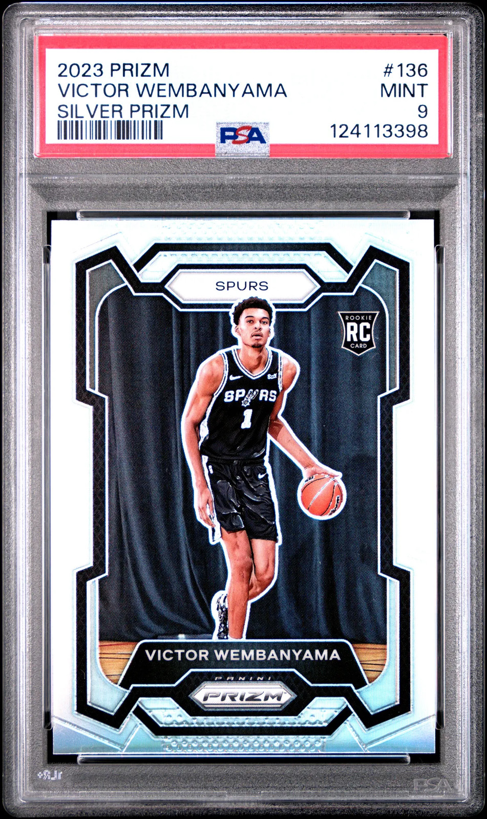 PSA 9 2023 Panini Prizm Victor Wembanyama Silver Rookie RC #136