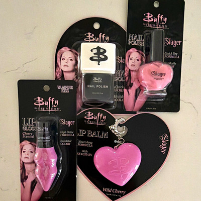 Buffy the Vampire Slayer 3pc Set Nail Polish Lip Gloss & Balm Wild Cherry