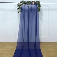 NAVY BLUE 5ft x 14ft Premium Chiffon SHEER CURTAIN Window Drape Panel Party