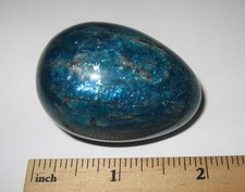 2" POLISHED RICH BLUE APATITE CRYSTAL STONE MINERAL EGG MADAGASCAR  99.9gram 2