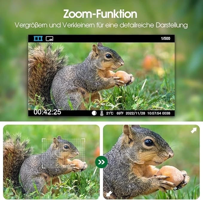 Wildlife Camera 4K 32MP with 32GB microSD 940nm IR LEDs Bluetooth Motion Detector After - Image 3 of 4