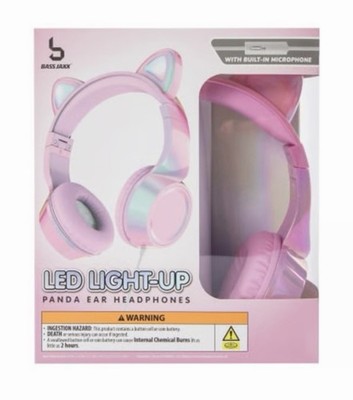 BASS JAXX Cat Ear LED Light Up Headphones With Mic Gaming Headset FREE SHIPPING