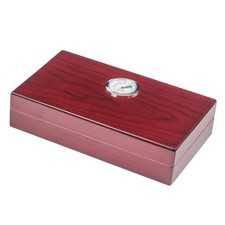 Zigarren Humidor Box Zedernholz Rot für 4 Zigarren mit Hygrometer Tragbar