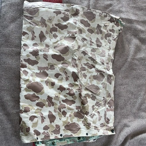 US Military Issue WW2 WWII Korea USMC Wet Weather Rain Poncho Camouflage