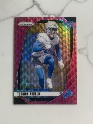 2024 Panini Prizm Pink Wave #389 Terrion Arnold Detroit Lions Football Card