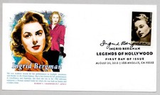 #5012 INGRID BERGMAN LEGENDS OF HOLLYWOOD ACTRESS STAMP FIRST DAY OF ISSUE FDC