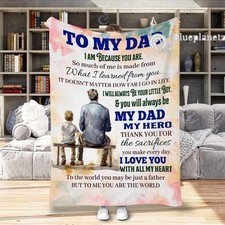 Personalized To My Dad Blanket Custom Dad Son Message Blanket Gift for Dad