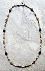 Necklace  CHAPS Tiger Eye Bead Black Brown  Cream Silver  — photo 5