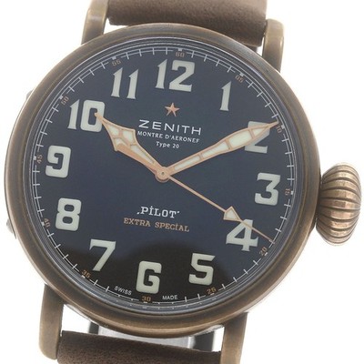 ZENITH WATCH 29.2430.679 PILOT TYPE 20 EXTRA SPECIAL AUTOMATIC BLACK DIAL MEN'S