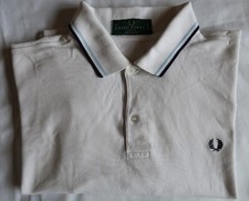 Fred Perry - Polo Shirt - M1200 - Vintage Made in England - L - White - Tennis