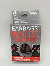 Sprigs Ear Bags Bandless Ear Warmers Medium Black Bag Included Thinsulate NIB
