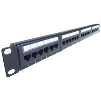 Image of Connekt Gear 24 Port Patch Panel Cat6 IDC Punch Down 19 inch Black 90-0030