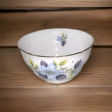 Queen Anne blue wood anemone Bone China Sugar Bowl England Ridgway