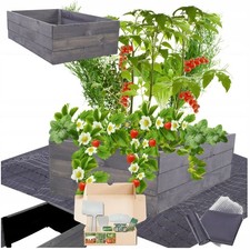 Wooden Vegetable Planter Box Raised Bed Garden Trough Pot - 27x60x60cm
