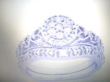 HALO ETERNITY ROUND GENUINE DIAMOND WEDDING ENGAGEMENT RING SET  BONUS SZ 5-9