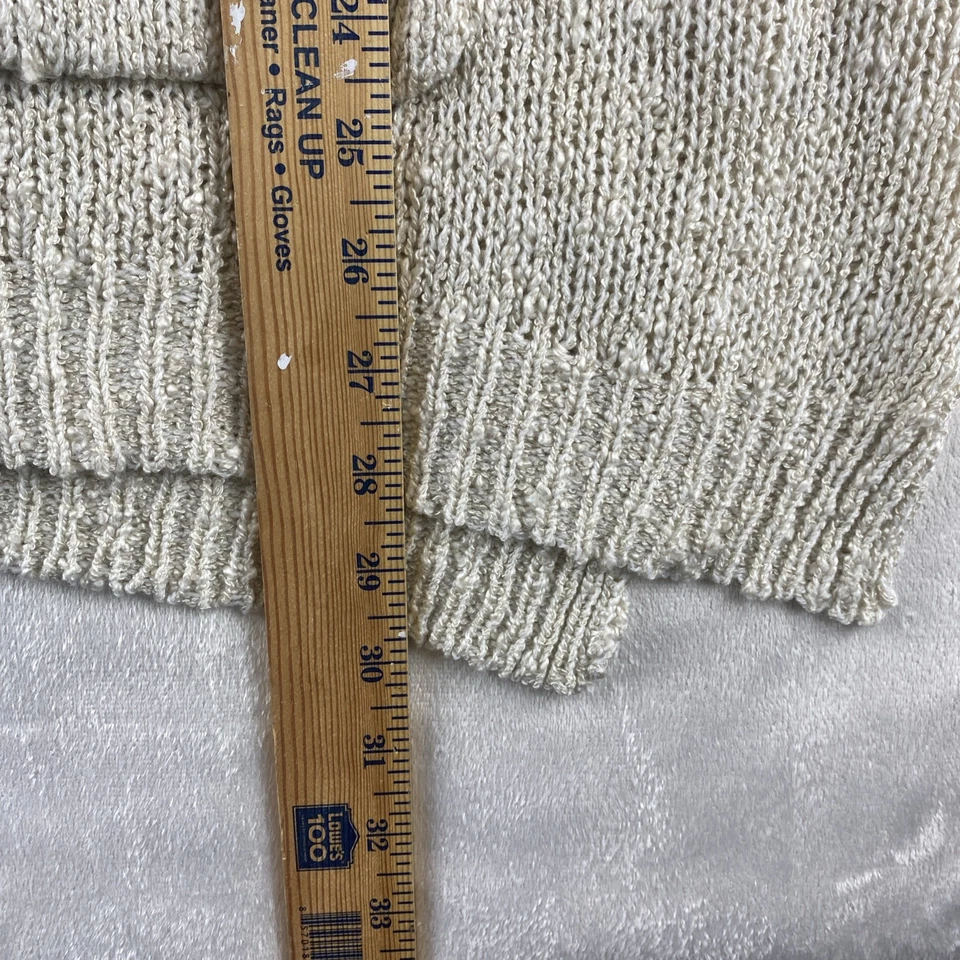 Easel  Knit Oversized Cream Sweater Kangaroo Pocket Sz XL/1X  Comfort 3/4 Sleeve - Image 2 of 4