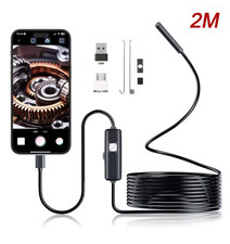 2M USB Endoskop Kamera 7mm LED-HD Inspektion Wasserdicht PC Android Handy DHL
