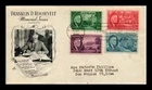 US COVER FRANKLIN D ROOSEVELT MEMORIAL SERIES FDC COMBO SCOTT 930-933