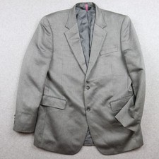 Jos A Bank Blazer Mens 43L Signature Silk/Camel Suit Jacket Coat Formal Gray