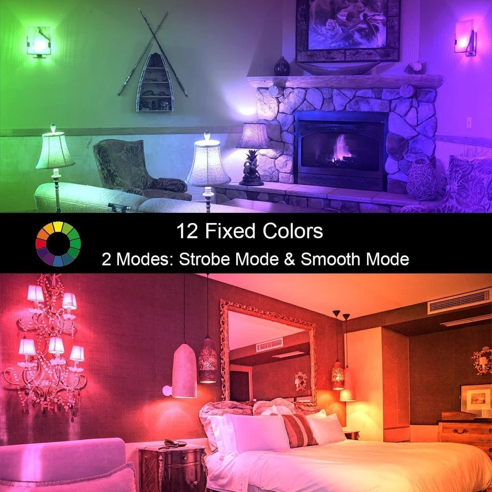 ILC E12 LED Light Bulbs 40w Equivalent 5W, Color Changing RGB, A15 Small Base... - Image 3 of 4