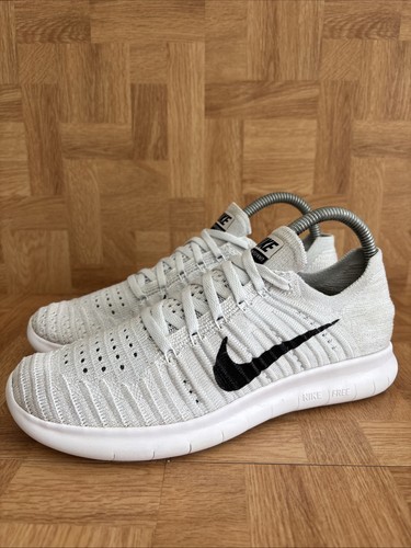 Nike Free RN Flyknit White Running Shoes Trainers 831070-101 UK Size 4.5 - Imagen 6 de 13
