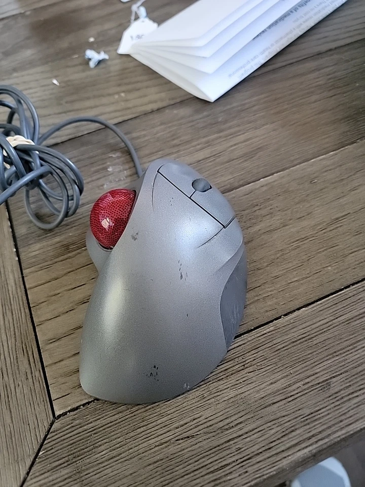 Logitech TrackMan Wheel Mouse USB Optical Trackball Mouse Silver T-BB18 Tested - Image 2 of 4