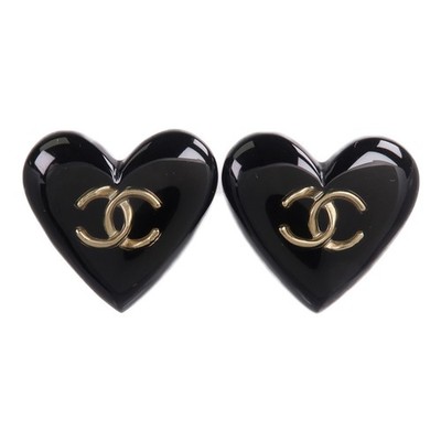 CHANEL CC Resin Earring Black