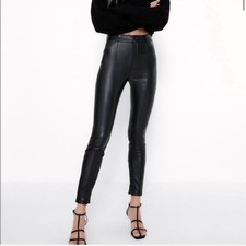 NWT ZARA Faux Leather Leggins Size Small