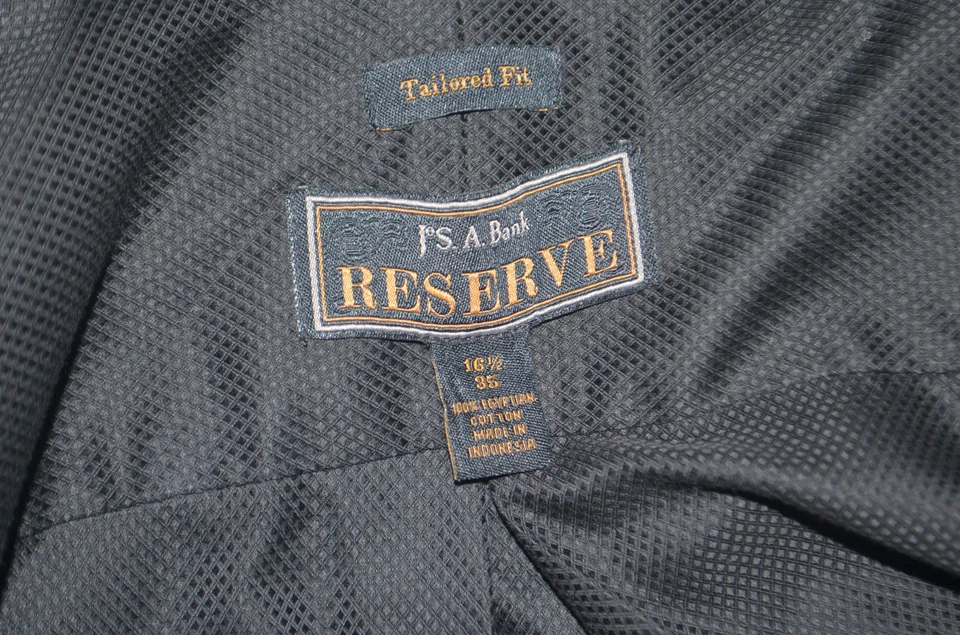 JOS A BANK Reserve Tailored Fit Black Tuxedo French Cuff Dress Shirt 16.5 - 35 - Image 3 of 3