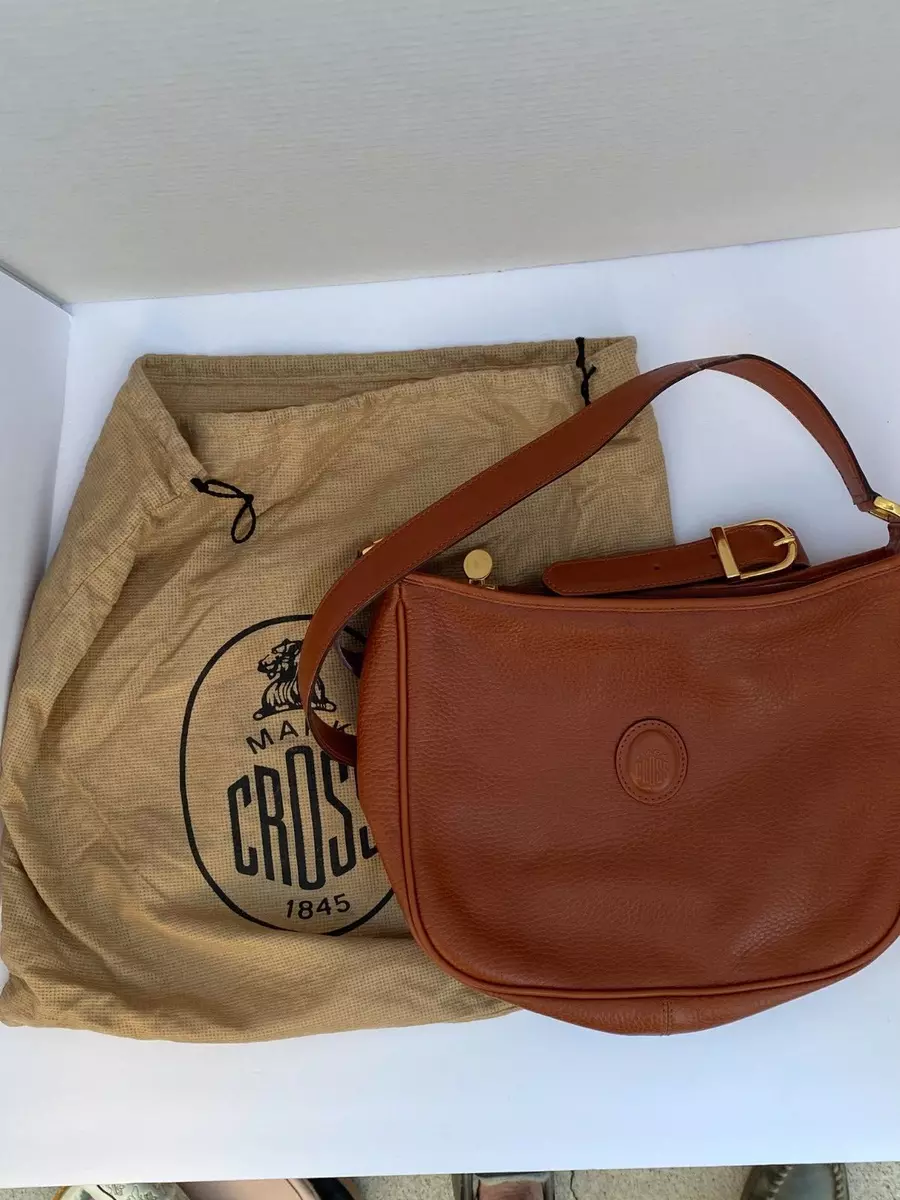 Mark Cross Pebbled Leather Brown Tan Crossbody Shoulder Bag eBay