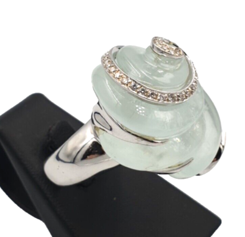 Anillo Sanalito Grande Acuamarina Diamantes 0,69ct En Oro Macizo 18K Usado - Imagen 3 de 15