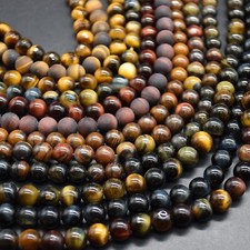 Tiger Eye Round Beads - 4mm 6mm 8mm 10mm, 14", For Jewellery Making