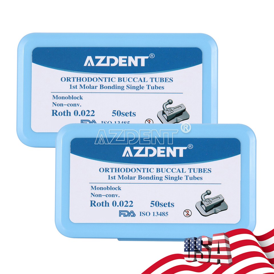 Brackets Orthodontiques Auto-ligaturants Roth 0.022" – Avec Crochets Et Tubes Buccaux – Neuf