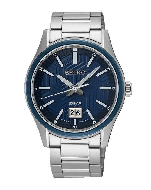New Seiko Stainless Steel Blue Dial Men's Watch SUR559