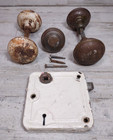 Lot of Vintage Door Hardware Yale Mortise Cycloid Lock Knobs Handles w/ Spindles